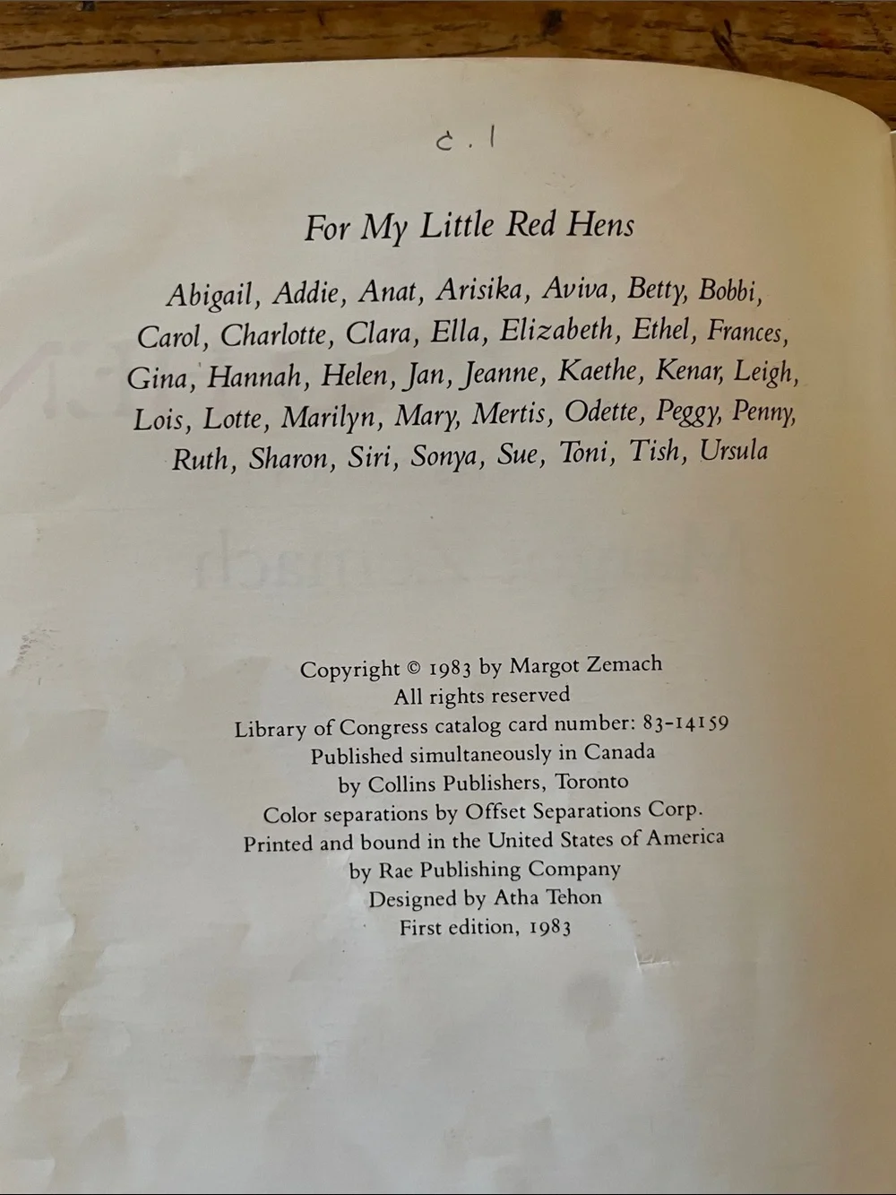 Margot Zemach The Little Red Hen Book First Edition 1983
